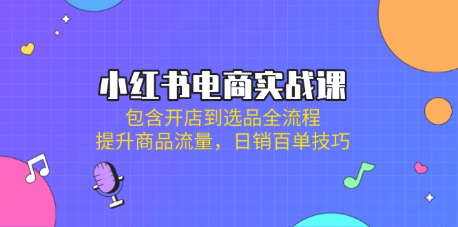 小红书电商实战课:包含开店到选品全流程,提升商品流量,日销百单技巧-一个公司创业项目 - 淘金吧