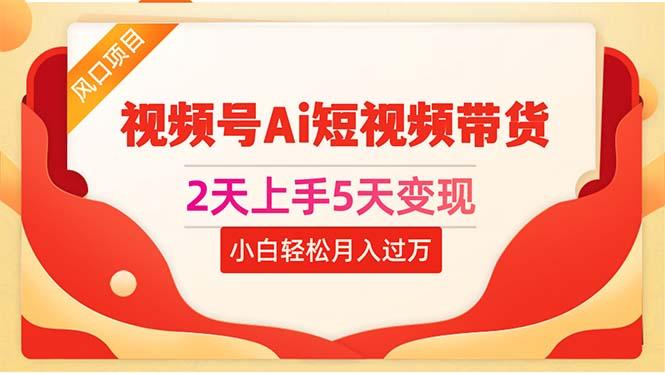 2天上手5天变现视频号Ai短视频带货0粉丝0基础小白轻松月入过万-一个公司创业项目 - 淘金吧