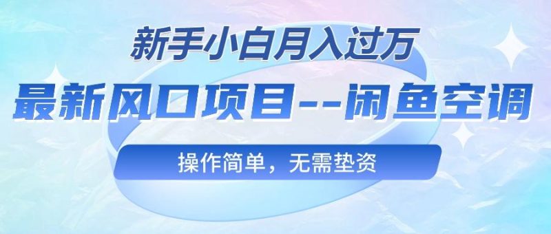 最新风口项目—闲鱼空调,新手小白月入过万,操作简单,无需垫资-一个公司创业项目 - 淘金吧