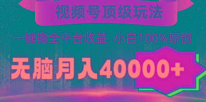 (9281期)视频号顶级玩法,无脑月入40000+,一键撸全平台收益,纯小白也能100%原创-一个公司创业项目 - 淘金吧