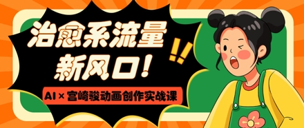 治愈系流量新风口,AI+宫崎骏动画创作实战课,从0到1打造爆款视频-一个公司创业项目 - 淘金吧