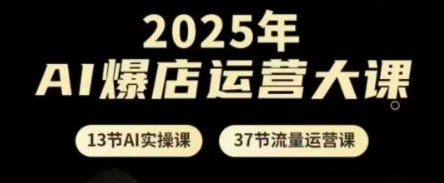 2025年AI爆店运营大课,13节AI实操课+37节流量运营课-一个公司创业项目 - 淘金吧