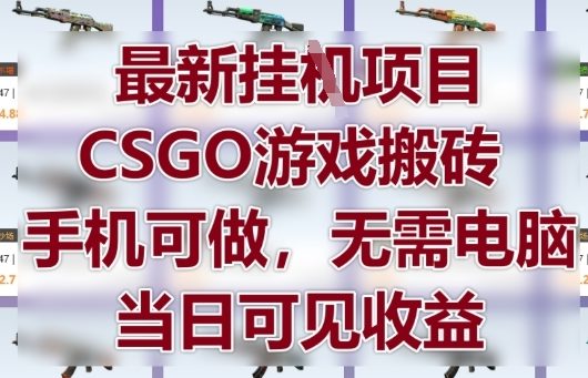 最新挂G项目,CSGO游戏搬砖,手机可做,无需电脑,当日见收益【揭秘】-一个公司创业项目 - 淘金吧
