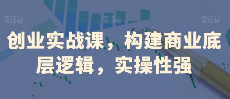 创业实战课，​构建商业底层逻辑，实操性强-一个公司创业项目 - 淘金吧