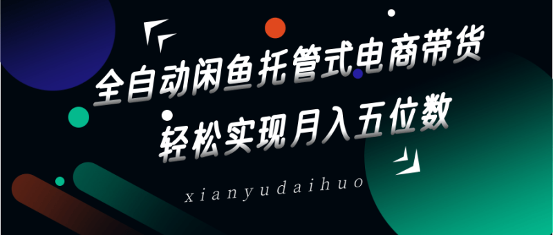 全自动闲鱼托管式电商带货,一部手机和一个闲鱼号就可以开干,轻松实现月入五位数-一个公司创业项目 - 淘金吧