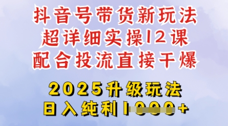 2025全新升级抖音带货玩法,一天纯利四位数,从剪辑到选品再到发布投流,超详细玩法揭秘-一个公司创业项目 - 淘金吧