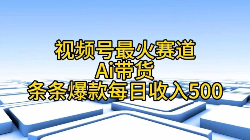 视频号最火赛道——Ai带货条条爆款每日收入500-一个公司创业项目 - 淘金吧
