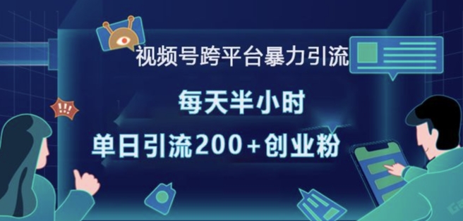 视频号跨平台暴力引流,每天半小时,单日引流200+精准创业粉-一个公司创业项目 - 淘金吧