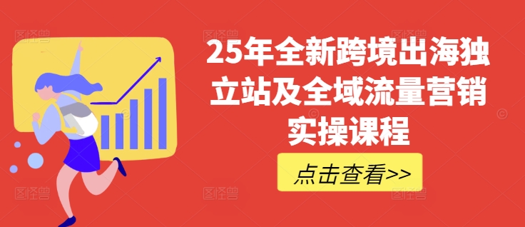 25年全新跨境出海独立站及全域流量营销实操课程，跨境电商独立站TIKTOK全域营销普货特货玩法大全-一个公司创业项目 - 淘金吧