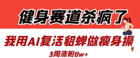 健身赛道杀疯了?我用AI复活貂蝉做瘦身操,3周涨粉8W-一个公司创业项目 - 淘金吧