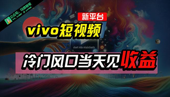全新平台vivo短视频，新风口AI混剪无脑搬运，冷门风口当天见收益，7天…-一个公司创业项目 - 淘金吧