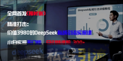 精准打击：价值3980的DeepSeek私域引流实操课，小白实操无门槛，日引精准粉300+-一个公司创业项目 - 淘金吧