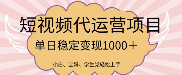 2025最新风口项目,短视频代运营日入多张【揭秘】-一个公司创业项目 - 淘金吧