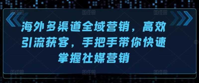 海外多渠道全域营销，高效引流获客，手把手带你快速掌握社媒营销-一个公司创业项目 - 淘金吧