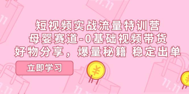 短视频实战流量特训营，母婴赛道-0基础带货，好物分享，爆量秘籍 稳定出单-一个公司创业项目 - 淘金吧