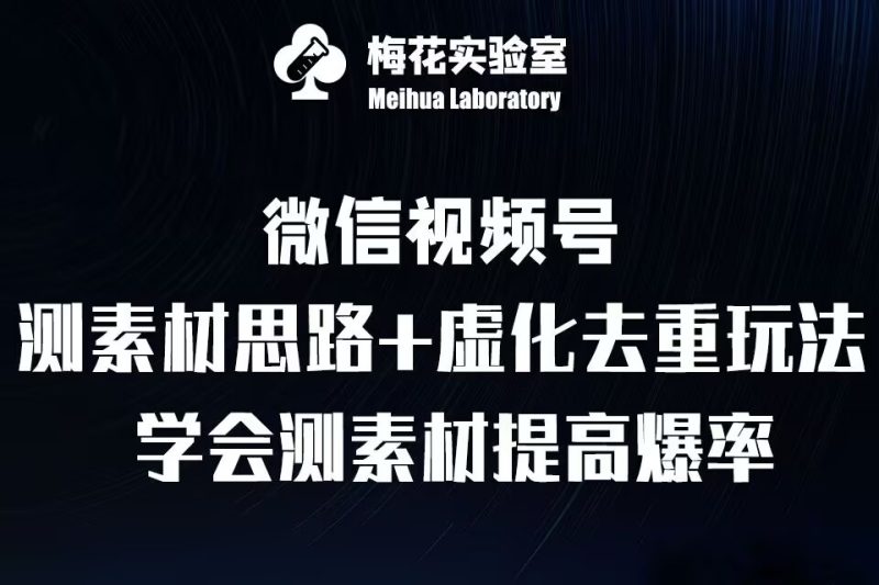 视频号连怼技术-测素材思路和上下虚化去重玩法-梅花实验室社群专享-一个公司创业项目 - 淘金吧