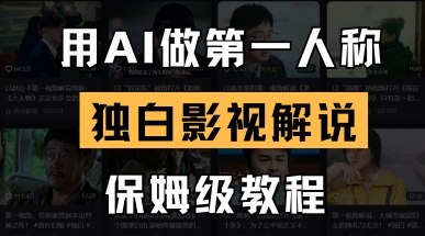 用AI做第一人称独白影视解说,手把手教学,保姆级教程-一个公司创业项目 - 淘金吧