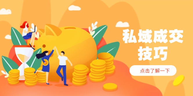 私域成交技巧，帮你从入门到精通，破解四大痛点，快速变现，轻松收钱-一个公司创业项目 - 淘金吧