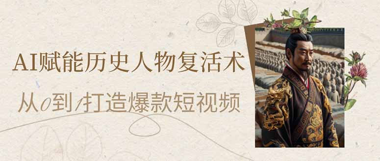 AI赋能历史人物复活术:从0到1打造爆款短视频-一个公司创业项目 - 淘金吧