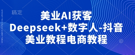 美业AI获客Deepseek+数字人-抖音美业教程电商教程-一个公司创业项目 - 淘金吧