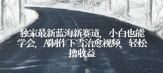 独家最新蓝海新赛道，小白也能学会，AI制作下雪治愈视频，轻松撸收益【揭秘】-一个公司创业项目 - 淘金吧