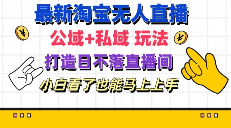 最新淘宝无人直播 公域+私域玩法打造真正的日不落直播间 小白看了也能…-一个公司创业项目 - 淘金吧