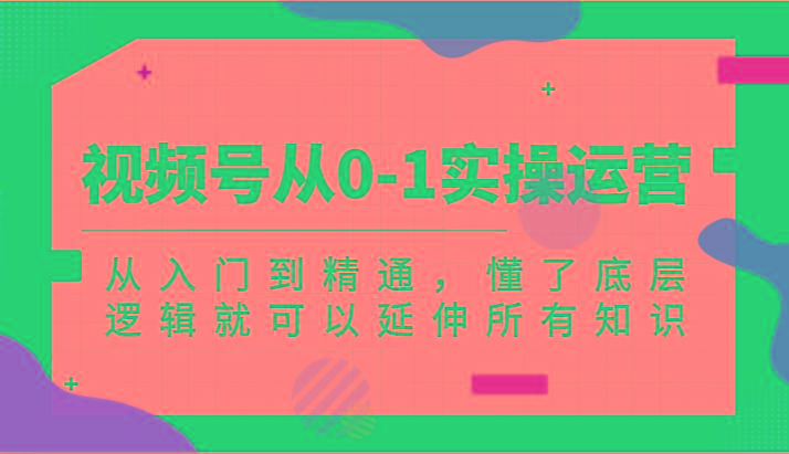 视频号从0-1实操运营，从入门到精通，懂了底层逻辑就可以延伸所有知识(更新2024.7)-一个公司创业项目 - 淘金吧