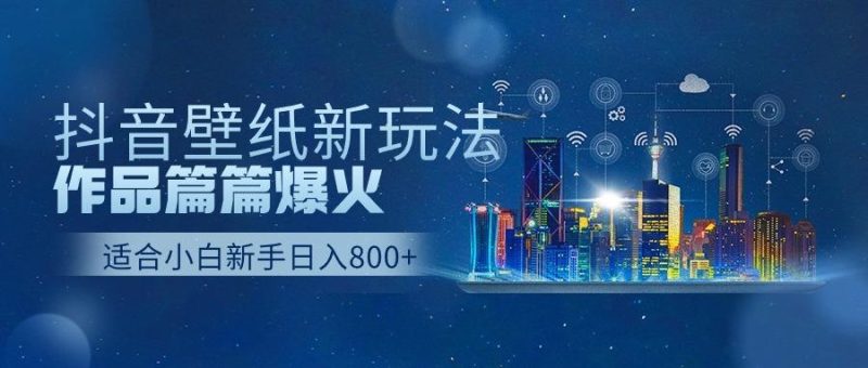(9842期)抖音壁纸号新玩法，作品篇篇爆火，日收益500+-一个公司创业项目 - 淘金吧