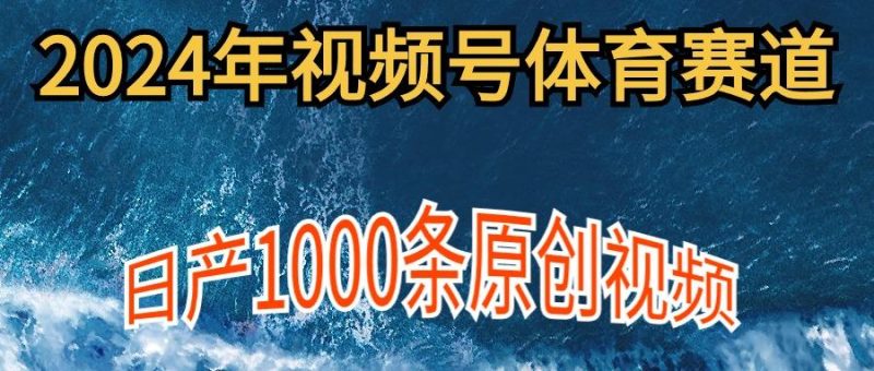 (9810期)2024年体育赛道视频号,新手轻松操作, 日产1000条原创视频,多账号多撸分成-一个公司创业项目 - 淘金吧