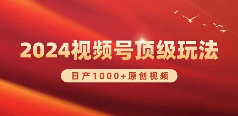 (9905期)2024视频号新赛道，日产1000+原创视频，轻松实现日入3000+-一个公司创业项目 - 淘金吧