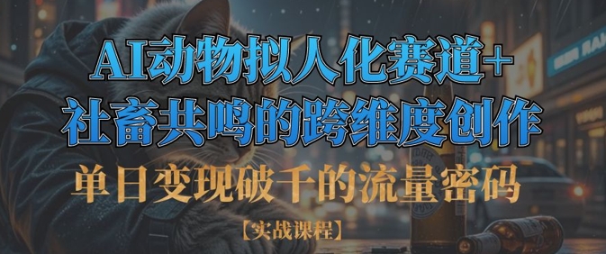 单日变现破千的流量密码，AI动物拟人化赛道+社畜共鸣的跨维度创作-一个公司创业项目 - 淘金吧