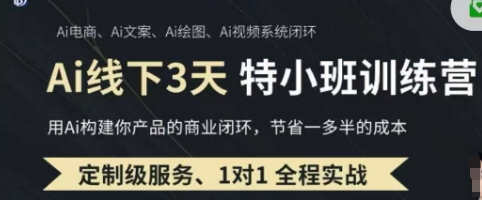 AI实操培训第20-21期线下，0基础保姆级教程，3月最新整理，企业获客、降本增效、打造超级个体-一个公司创业项目 - 淘金吧