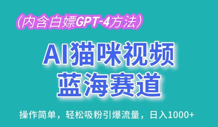 AI猫咪视频蓝海赛道，操作简单，轻松吸粉引爆流量，日入1K【揭秘】-一个公司创业项目 - 淘金吧