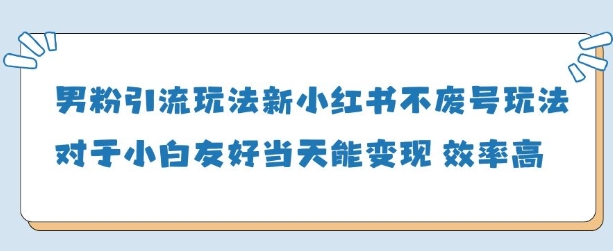 男粉引流玩法(新)，玩法友好做的好当天就能变现-一个公司创业项目 - 淘金吧
