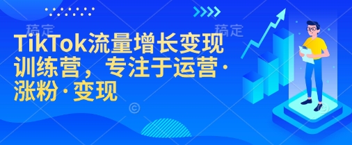 TikTok流量增长变现训练营,专注于运营·涨粉·变现-一个公司创业项目 - 淘金吧