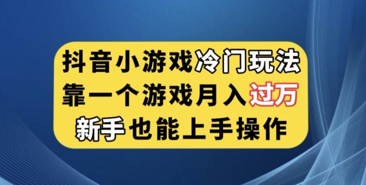 抖音小游戏冷门玩法，靠一个游戏月入过万，新手也能轻松上手【揭秘】-一个公司创业项目 - 淘金吧