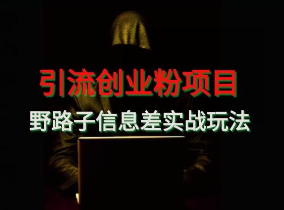【引流创业粉】野路子信息差玩法实战教学-一个公司创业项目 - 淘金吧