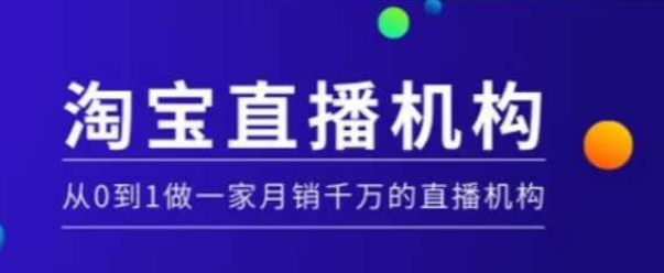 淘宝直播运营实操课【MCN机构】，从0到1做一家月销千万的直播机构-一个公司创业项目 - 淘金吧