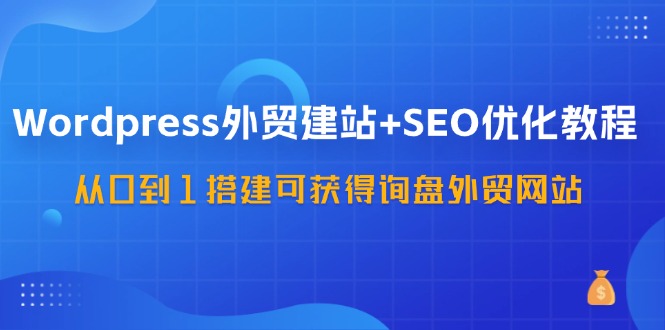 WordPress外贸建站+SEO优化教程，从0到1搭建可获得询盘外贸网站(57节课)-一个公司创业项目 - 淘金吧