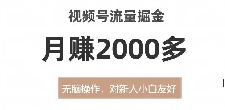 视频号流量掘金，无脑操作，对新人小白友好，月赚2000多【揭秘】-一个公司创业项目 - 淘金吧