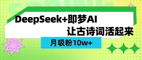 用DeepSeek做AI 古诗词视频,涨粉 10W+(保姆级教程)-一个公司创业项目 - 淘金吧
