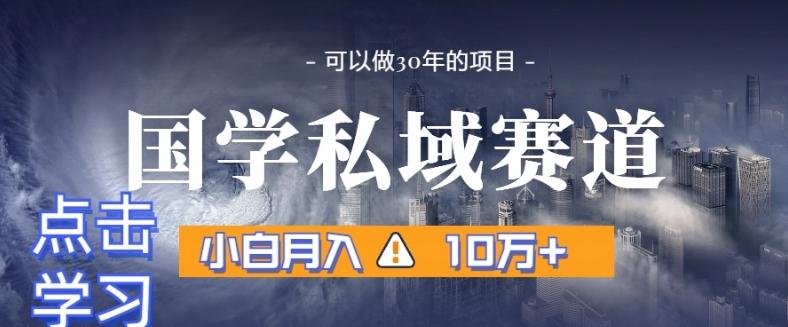 暴力国学私域赛道,小白月入10万+,引流+转化完整流程【揭秘】-一个公司创业项目 - 淘金吧
