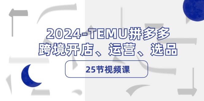 2024-TEMU拼多多·跨境开店、运营、选品(25节视频课-一人公司创业项目 - 淘金吧
