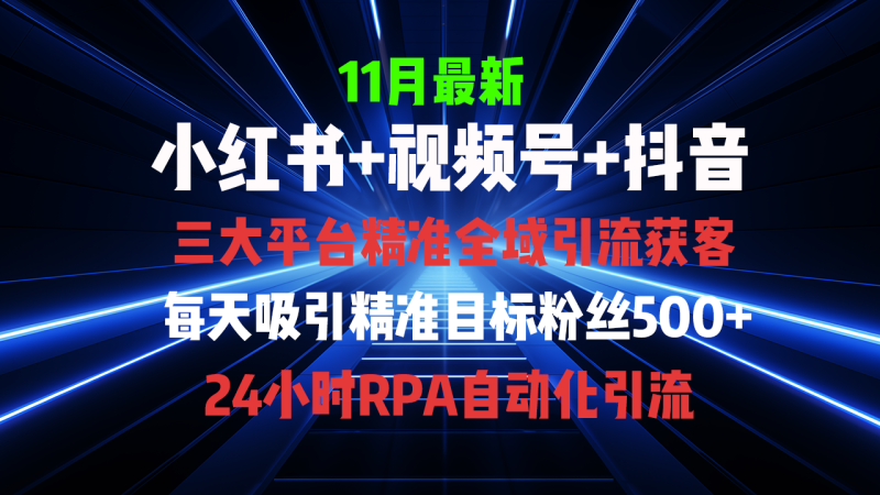 全域多平台引流私域打法,小红书,视频号,抖音全自动获客,截流自…-一人公司创业项目 - 淘金吧