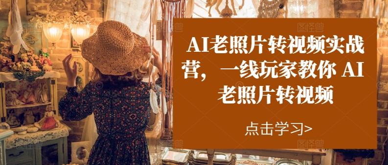AI老照片转视频实战营,一线玩家教你AI老照片转视频-一个公司创业项目 - 淘金吧