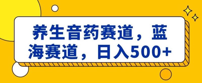 养生音药赛道,蓝海赛道,日入500+【揭秘】-一个公司创业项目 - 淘金吧