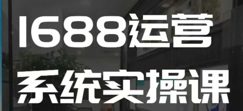 1688高阶运营系统实操课,快速掌握1688店铺运营的核心玩法-一个公司创业项目 - 淘金吧