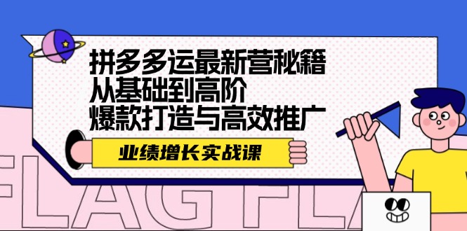 拼多多运最新营秘籍：业绩 增长实战课，从基础到高阶，爆款打造与高效推广-一个公司创业项目 - 淘金吧