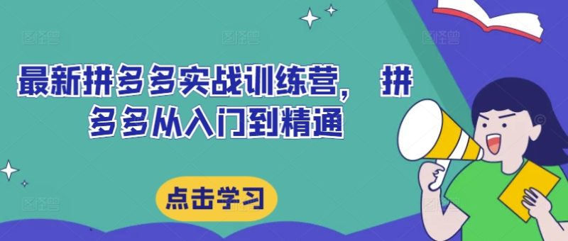 最新拼多多实战训练营, 拼多多从入门到精通-一个公司创业项目 - 淘金吧