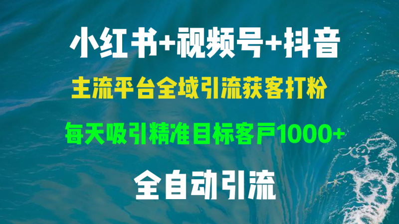小红书,视频号,抖音主流平台全域引流获客打粉,每天吸引精准目标客户…-一个公司创业项目 - 淘金吧